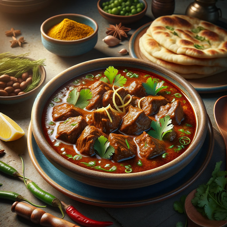 image of beef nihari ready to be served