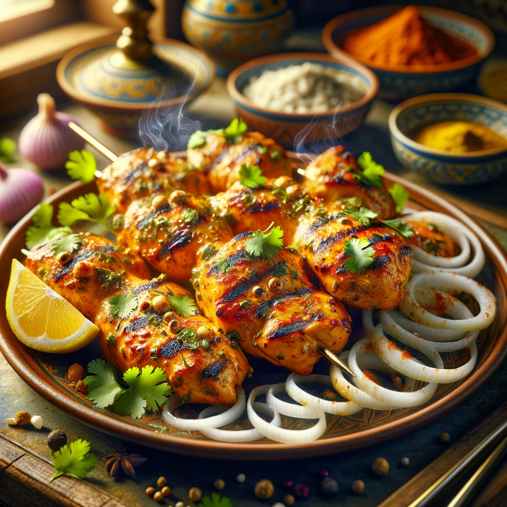 image of chicken malai tikka recipe ready to be served
