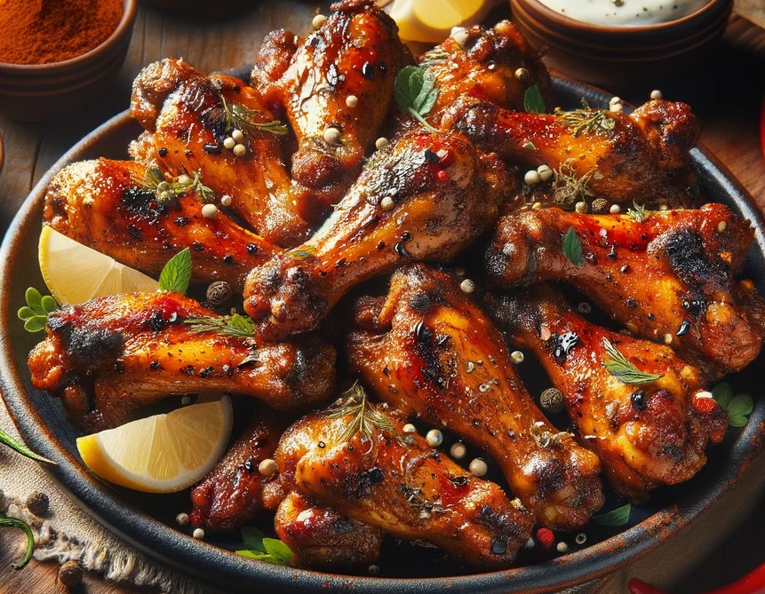 image of BBQ chicken wings recipe ready to be served