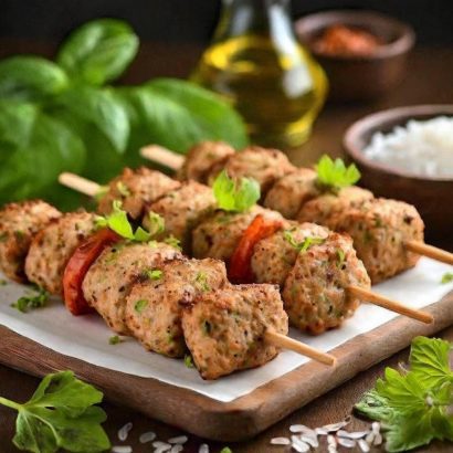 image of chicken seekh kabab recipe ready to be served