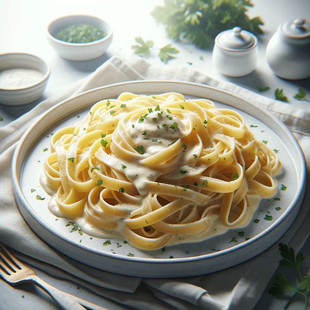 image of Alfredo pasta recipe ready to be served