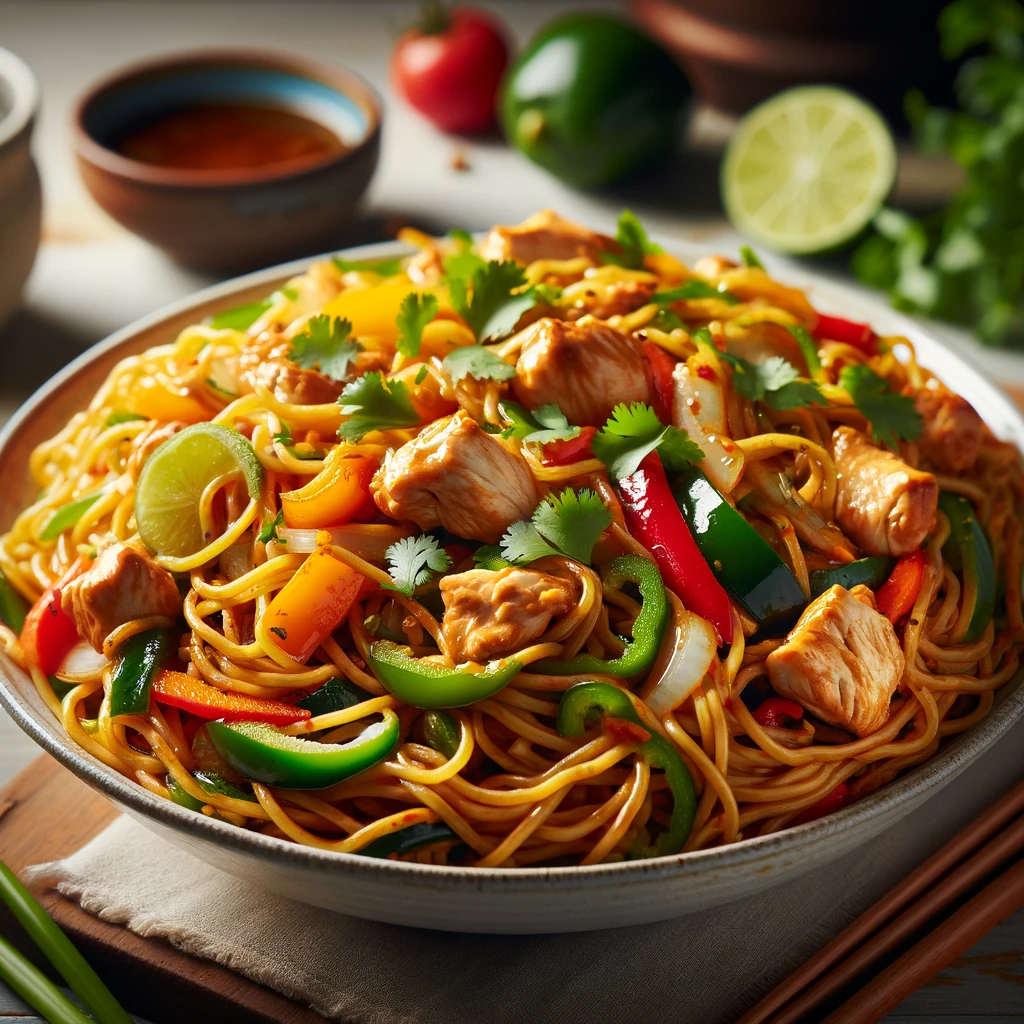 image of chicken chow mein recipe ready to be served