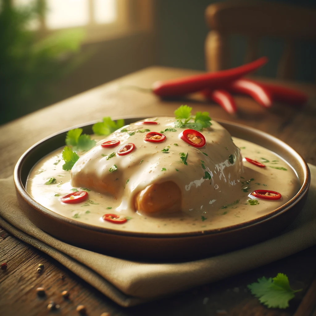 image of coconut cream chicken recipe ready to be served