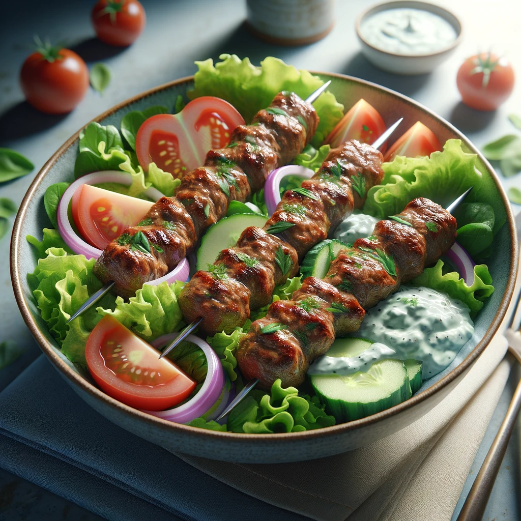 image of kabab salad ecipe ready to be served