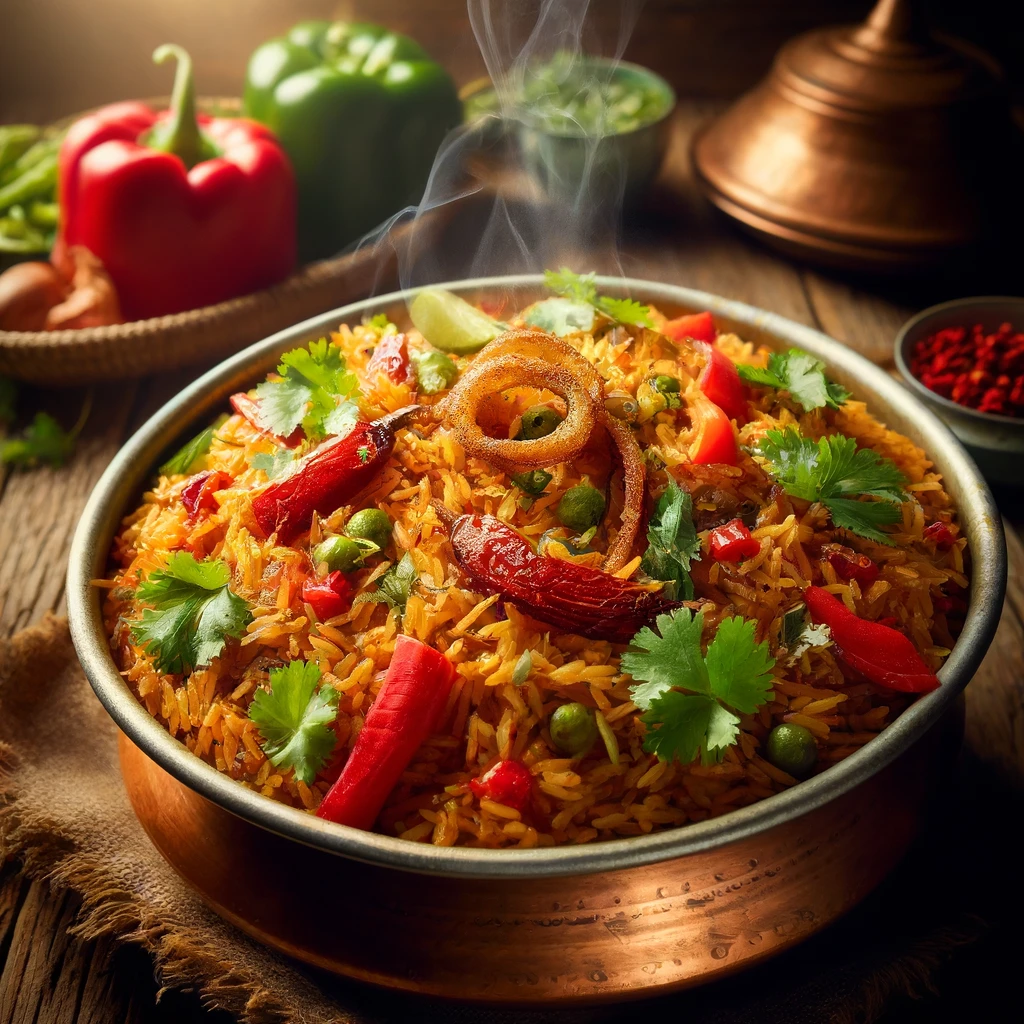 image of masala rice recipe ready to be served